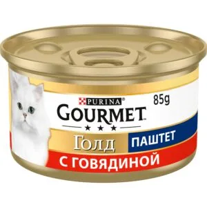 Вологий корм Gourmet Gold паштет з яловичиною для дорослих котів, 85 г