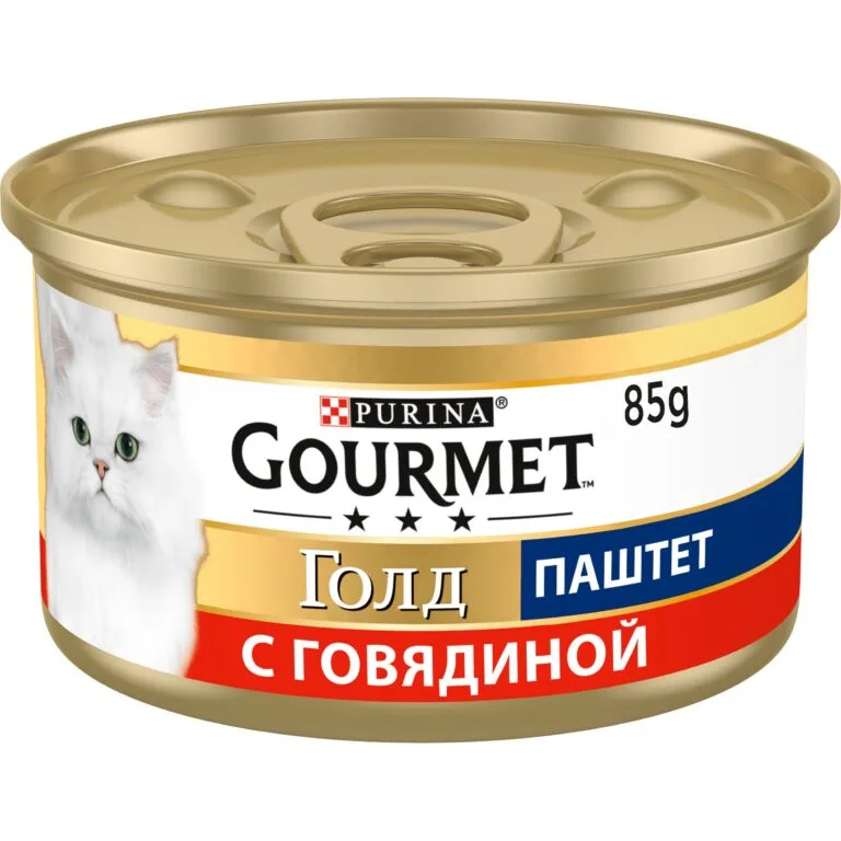 Вологий корм Gourmet Gold паштет з яловичиною для дорослих котів, 85 г