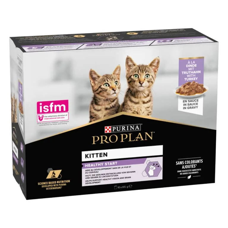 Вологий корм Pro Plan Kitten Healthy Start з індичкою для кошенят, 10х85 г