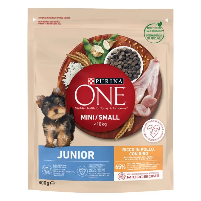 Сухий корм Purina ONE Mini/Small Junior для цуценят дрібних порід з куркою, 800 г