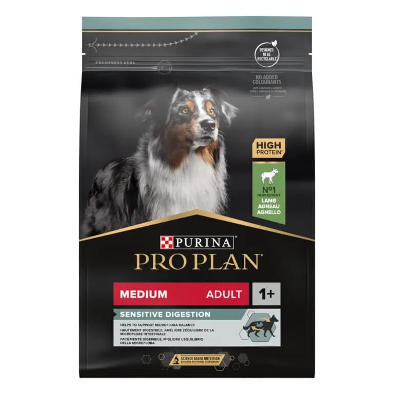 Сухий корм для дорослих собак середніх порід Pro Plan Medium Adult 1+ Sensitive Digestion з ягням