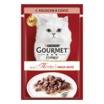 Вологий корм GOURMET Mon Petit для дорослих котів шматочки з лососем в соусі 50 г
