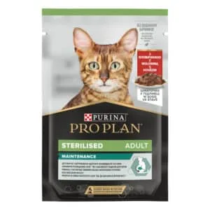 Вологий корм Pro Plan Sterilised з яловичиною для стерилізованих котів, 85 г