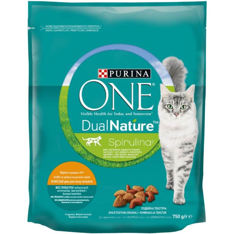 Сухий корм Purina ONE Adult Dual Nature Spirulina з куркою для котів