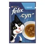 Вологий додатковий корм для дорослих котів Felix Суп з тріскою, 48 г