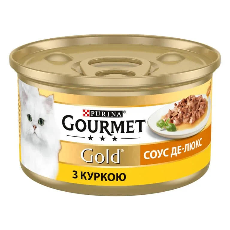 Вологий корм Gourmet Gold Соус Де-Люкс з куркою для дорослих котів, 85 г