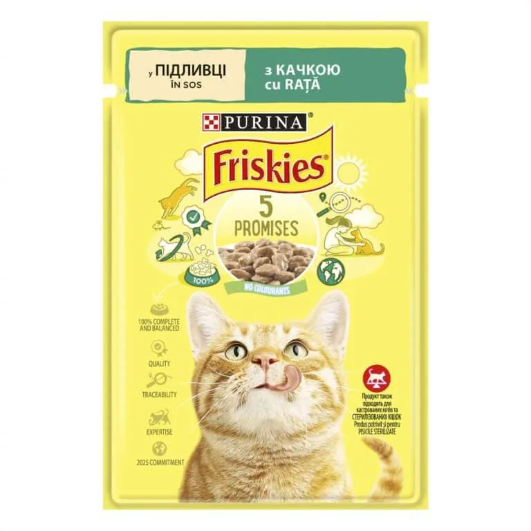 Вологий корм Friskies з качкою для котів, 85 г