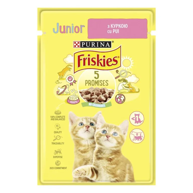 Вологий корм Friskies Junior з куркою для кошенят, 85 г