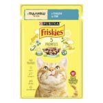 Вологий корм FRISKIES для дорослих котів шматочки у підливці з тунцем 85 г