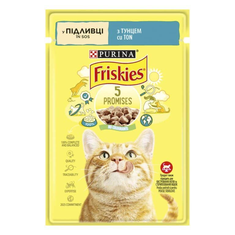 Вологий корм Friskies з тунцем для дорослих котів, 85 г