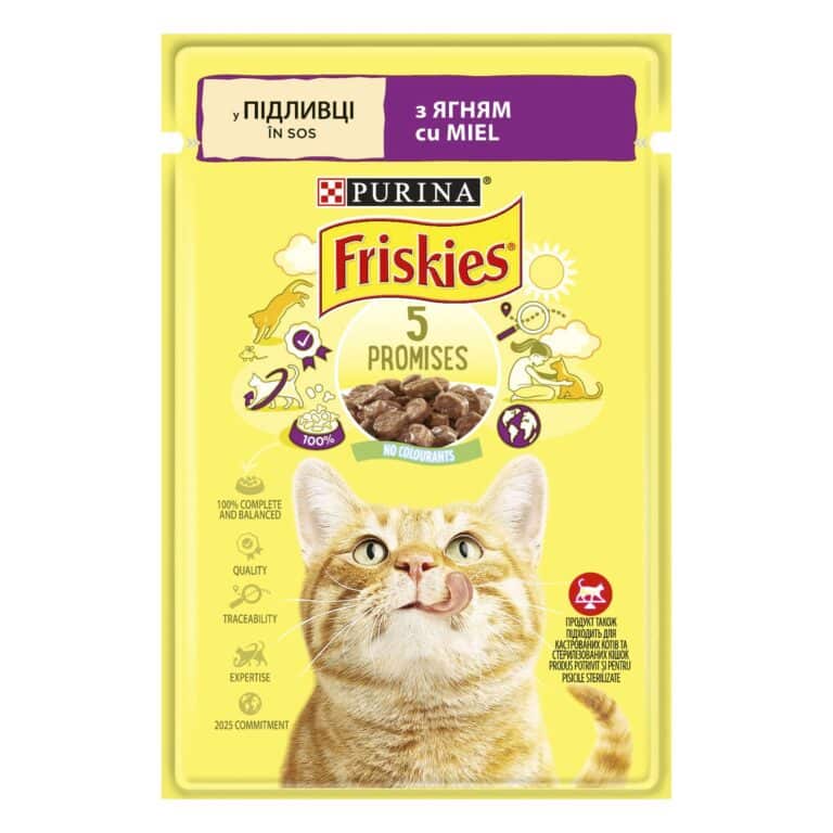 Вологий корм Friskies з ягням для дорослих котів, 85 г