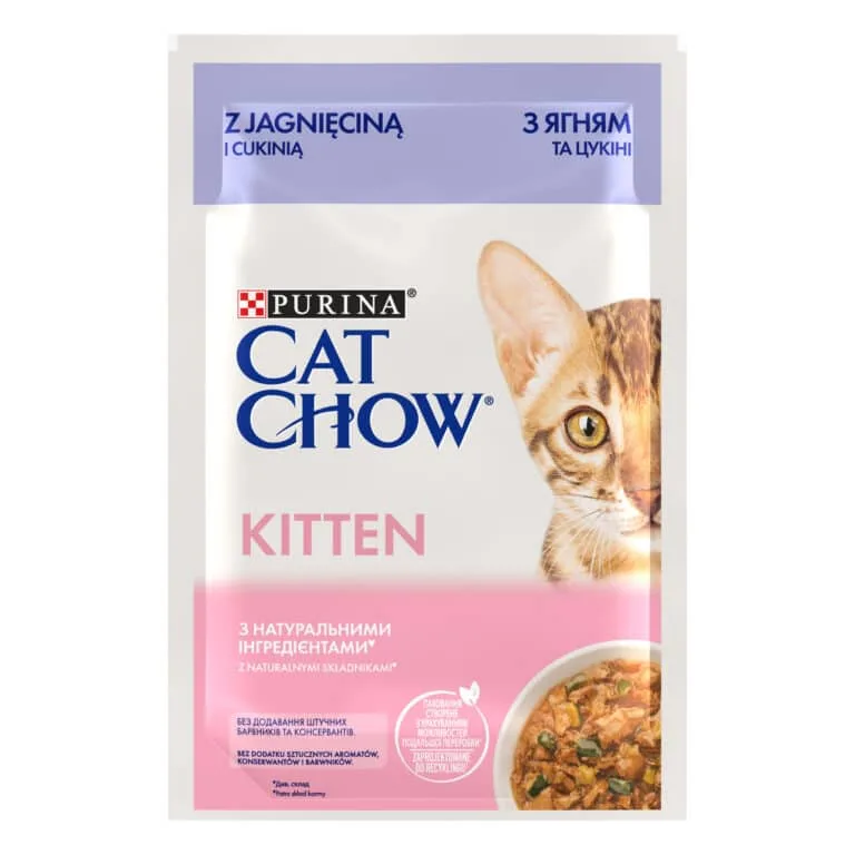 Вологий корм Cat Chow Kitten з ягням для кошенят, 85 г