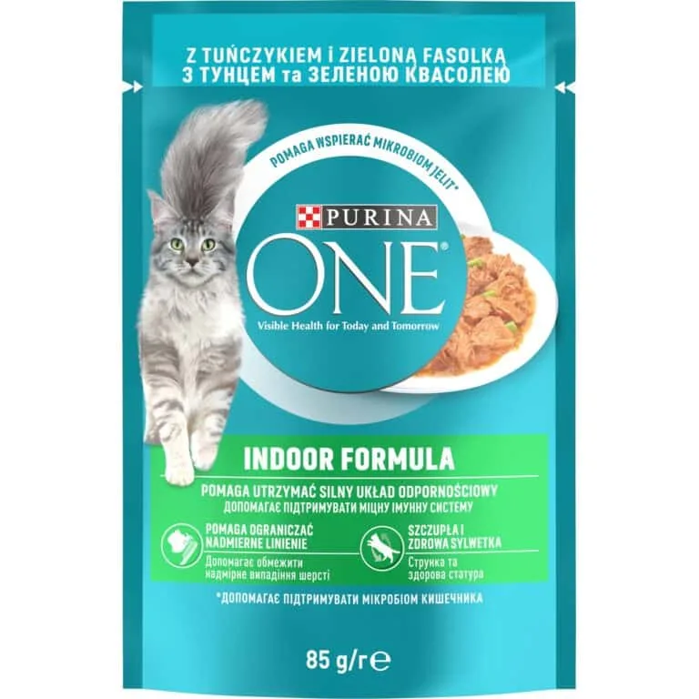 Вологий корм Purina ONE Indoor з тунцем для дорослих котів, 85 г