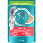 Влажный корм PURINA ONE Sterilcat для взрослых кошек после стерилизации кусочки в соусе с индейкой и зеленой фасолью 85 г