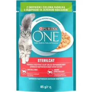 Вологий корм Purina ONE Sterilcat з індичкою для стерилізованих котів, 85 г