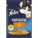Вологий корм для дорослих котів Felix Fantastic з куркою, 85 г