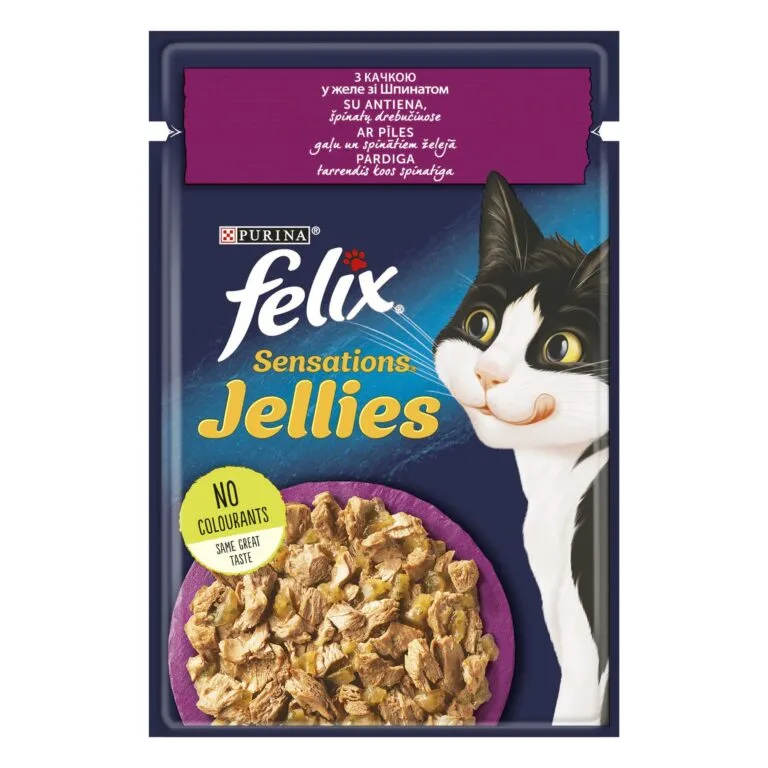 Вологий корм Felix Sensations Jellies з качкою для котів, 85 г