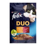 Влажный корм FELIX Fantastic Duo для взрослых кошек кусочки в желе с индейкой и печенью 85 г