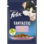 Вологий корм для дорослих котів Felix Fantastic з фореллю та зеленими бобами, 85 г