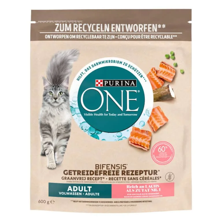 Сухий корм Purina ONE Grain Free Bifensis для дорослих котів з лососем, 600 г