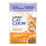 Вологий корм CAT CHOW Adult для дорослих котів шматочки в желе з ягням та зеленою квасолею 85 г