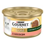 Влажный корм GOURMET Gold "Сочное наслаждение" для взрослых котов с лососем 85 г