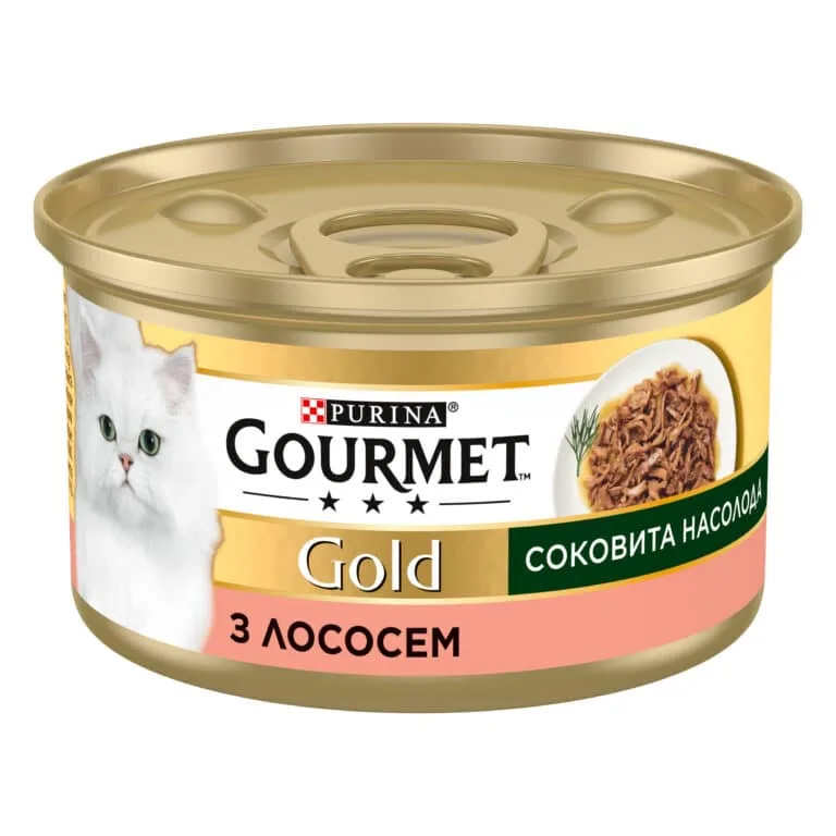 Вологий корм Gourmet Gold Соковита насолода з лососем для дорослих котів, 85 г