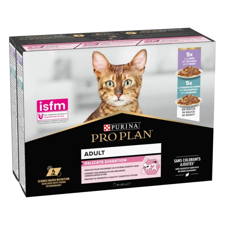 Вологий корм Pro Plan Delicate Digestion з індичкою і океанічною рибою для котів