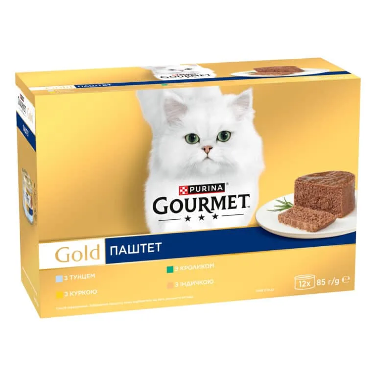 Вологий корм Gourmet Gold набір паштетів для дорослих котів, 12х85 г