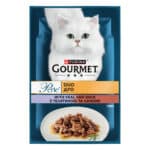 Вологий корм GOURMET Perle Duo для дорослих котів міні філе у підливці з телятиною та качкою 85 г