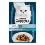 Вологий корм для дорослих котів Gourmet Perle Duo з океанічною рибою та тунцем, 85 г