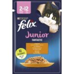 Влажный корм FELIX Fantastic Junior для котят кусочки в желе с курицей 85 г