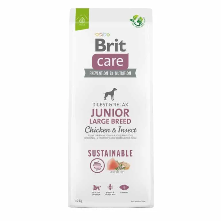 Сухий корм Brit Care Sustainable Junior Large Breed з куркою і комахами для цуценят