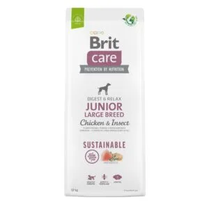 Сухий корм Brit Care Sustainable Junior Large Breed з куркою і комахами для цуценят