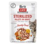 Вологий корм для стерилізованих котів Brit Care Cat Sterilized філе у соусі з качкою, 85 г