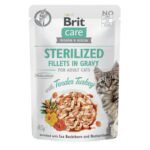 Влажный корм для стерилизованных кошек Brit Care Cat Sterilized филе в соусе с индейкой, 85 г