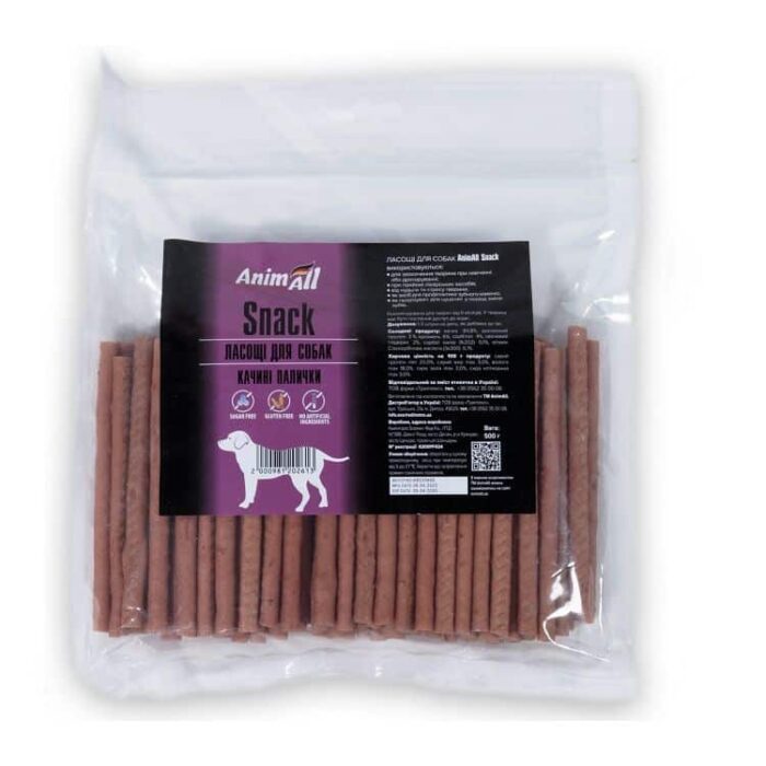 Ласощі AnimAll Snack качині палички для собак, 500 г