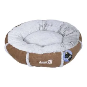 Лежак AnimAll Mary Velvet M коричневий для собак та котів