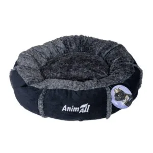 Лежак Animall Mary Velvet для собак та котів, розмір S, 56×56×15 см, чорний