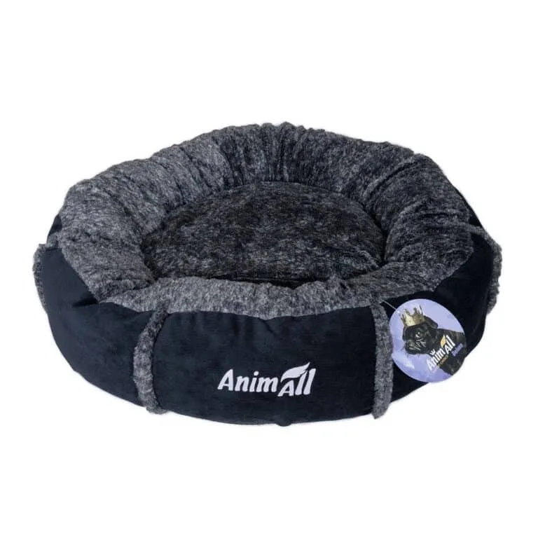 Лежак Animall Mary Velvet для собак та котів, розмір S, 56×56×15 см, чорний