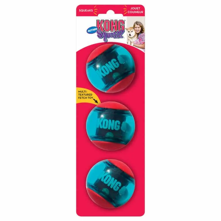 Іграшка Kong Squeezz Action Ball м'яч для собак середніх порід, M, 3 шт