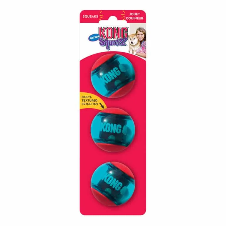 Іграшка Kong Squeezz Action Ball м'яч-пискавка для собак малих порід, S, 3 шт