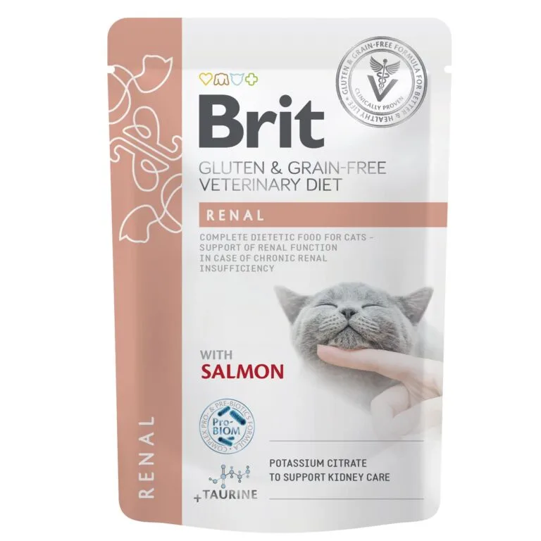 Вологий корм для котів Brit Veterinary Diet Renal з лососем, 85 г