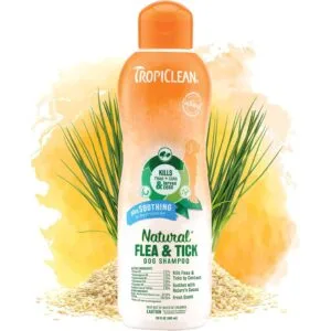 Заспокійливий шампунь для собак від бліх і кліщів TropiClean Natural Flea & Tick, 592 мл