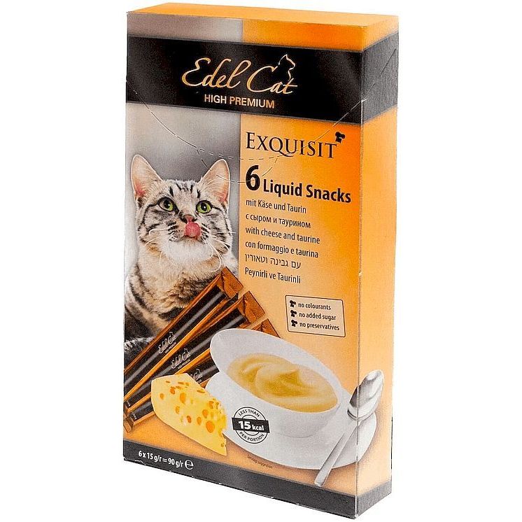 Кремові ласощі для котів Edel Cat з сиром та таурином, 6 шт