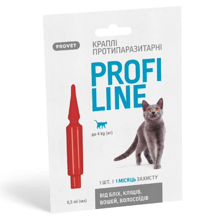 Краплі ProVet Profiline від бліх та кліщів для котів, 1 піпетка