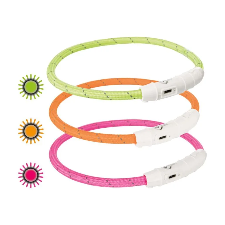 Нашийник Trixie Flash з підсвічуванням та USB для собак, XS-S 35 см/7 мм