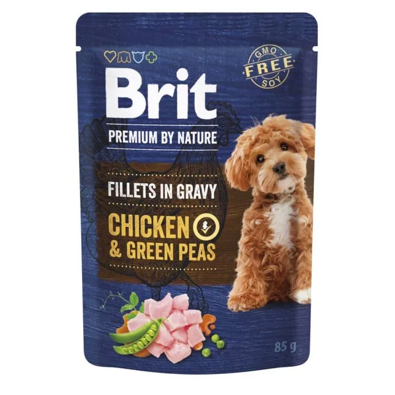 Вологий корм Brit Premium Fillets in Gravy для собак з куркою і горошком, 85 г