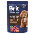 Вологий корм для собак Brit Premium By Nature філе у соусі з яловичиною та морквою, 85 г