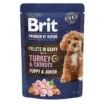 Вологий корм Brit Premium Fillets in Gravy для цуценят з індичкою і морквою, 85 г
